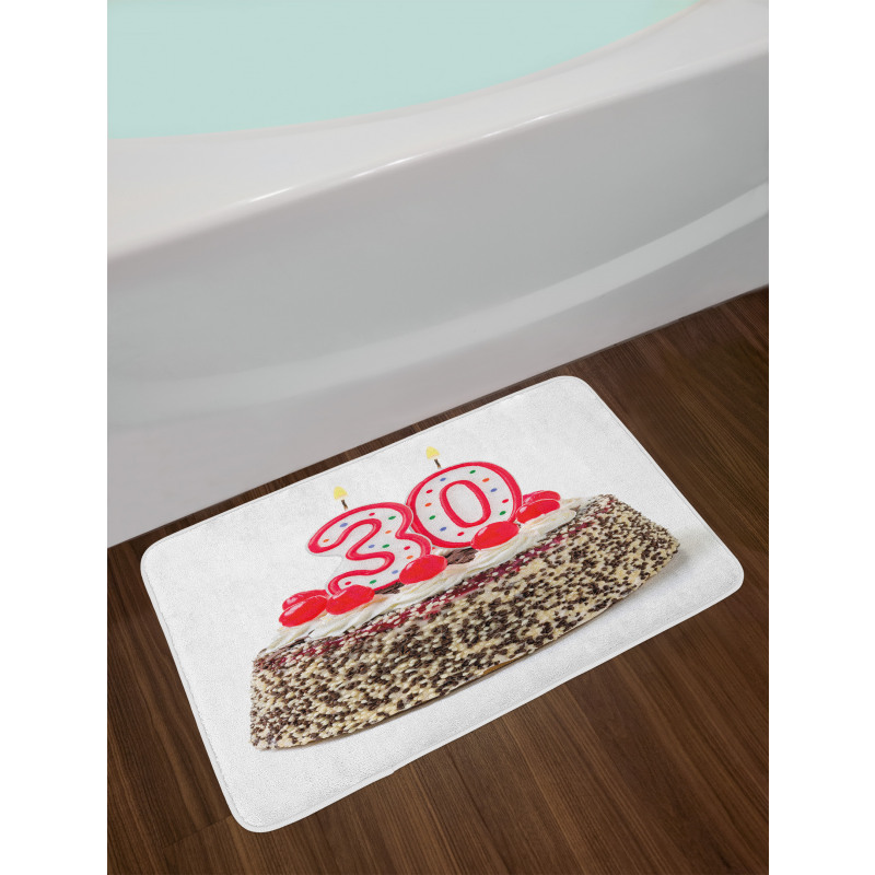 Cake Cherries Candles Bath Mat