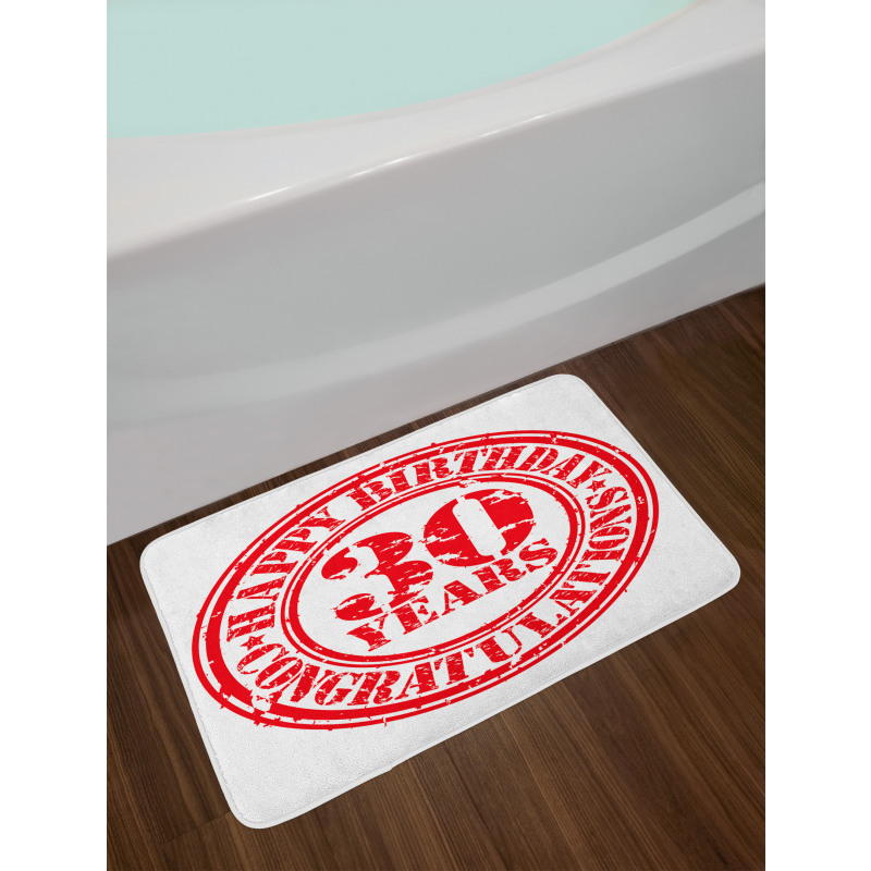 Grunge Birthday Stamp Bath Mat