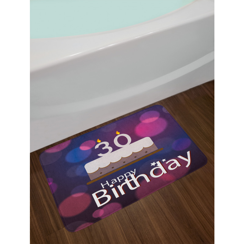 Birthday Cake Candles Bath Mat