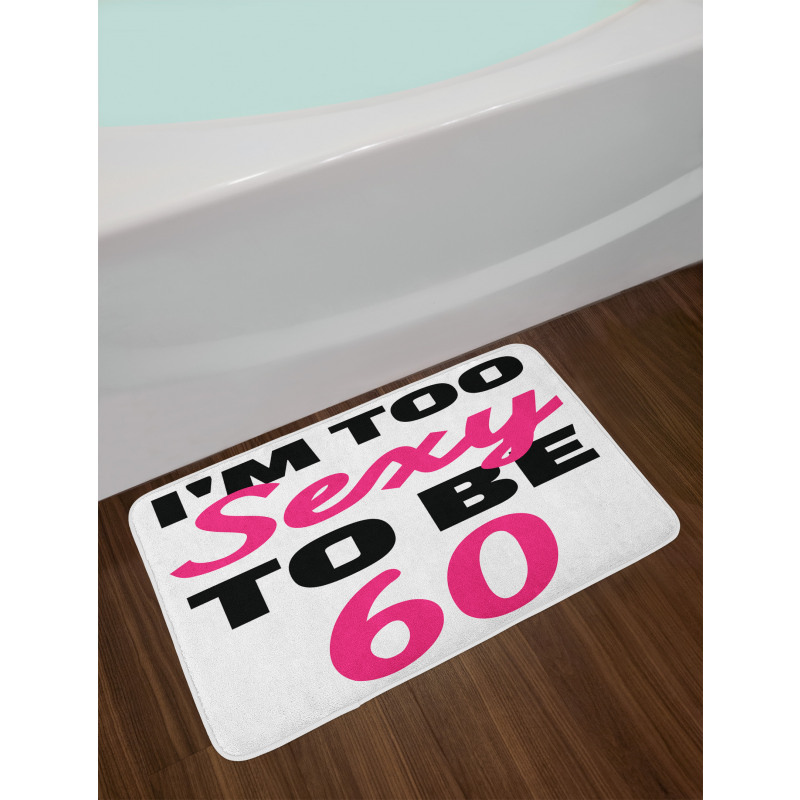 Being 60 Themed Typography Bath Mat