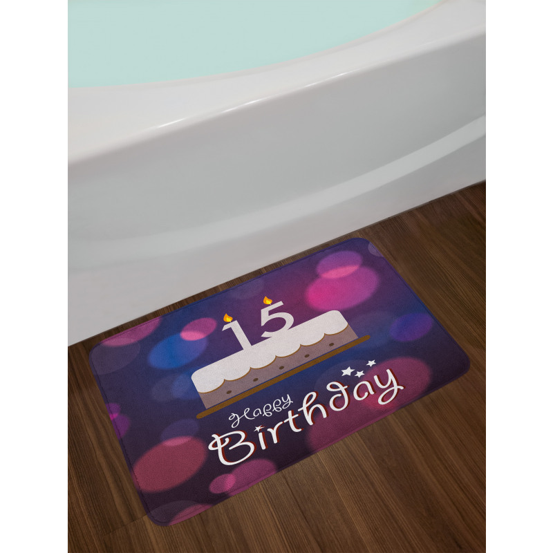 15 Birthday Cake Bath Mat