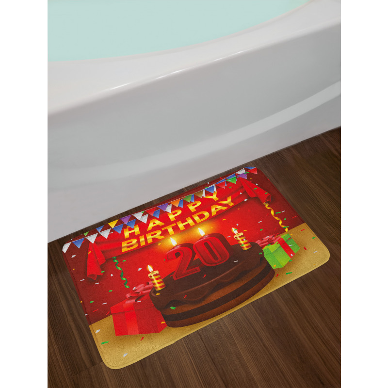 Birthday Boxes Flags Bath Mat