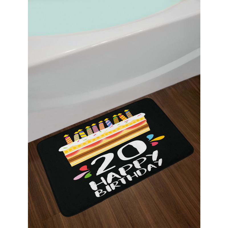 Party Cake Candles Bath Mat