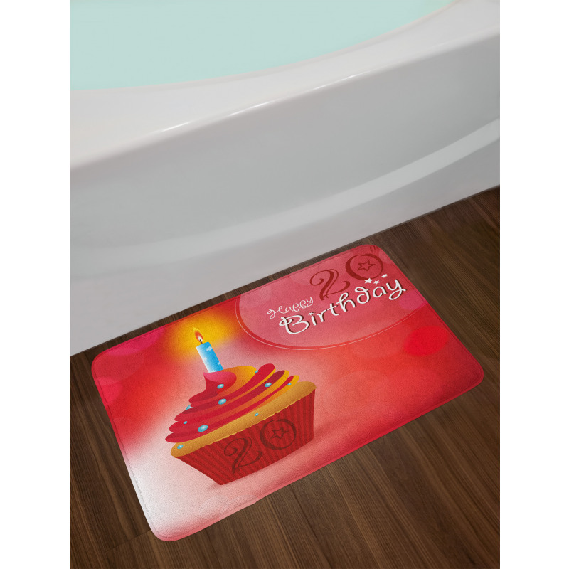 Cupcake with Beams Bath Mat