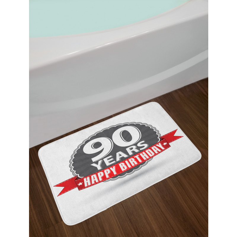 Birthday Red Ribbon Bath Mat