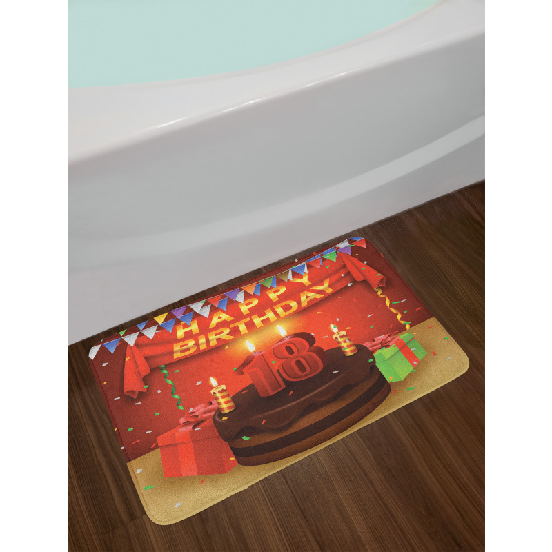 Happy Birthday Cake Bath Mat