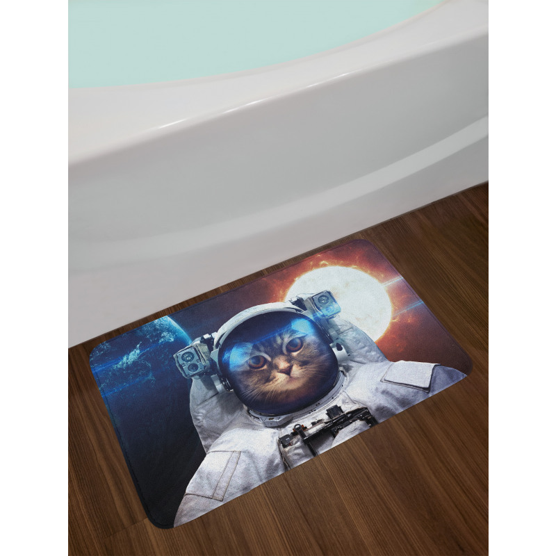 Kitty in Galaxy Dust Bath Mat