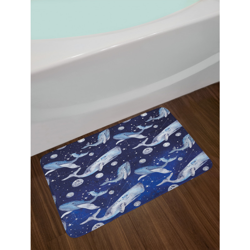 Whale Planet Cosmos Bath Mat