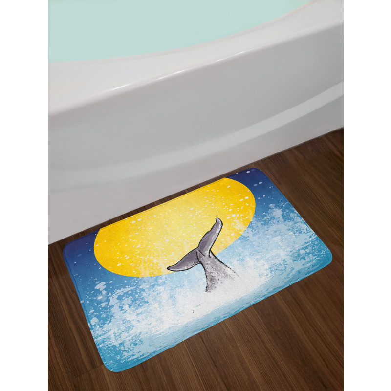 Fish Tail Ocean Full Moon Bath Mat