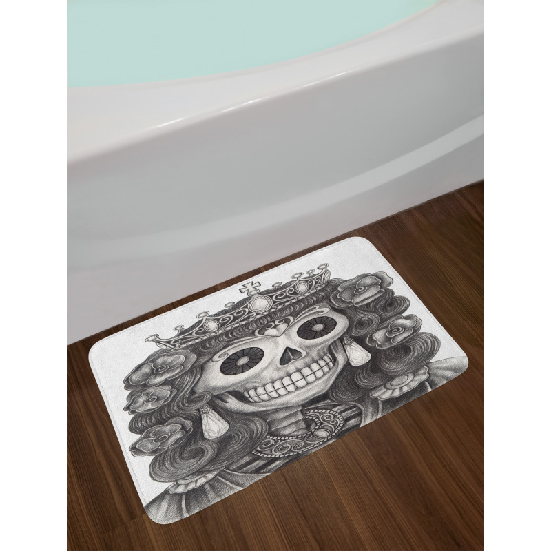 Dead Queen Folk Flowers Bath Mat