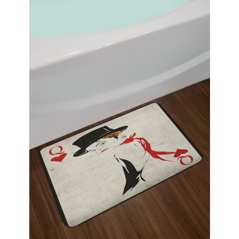 Retro Woman Card Ace Bath Mat