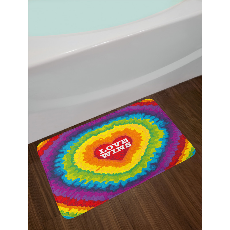 Love Wins Tie Dye Effect Bath Mat