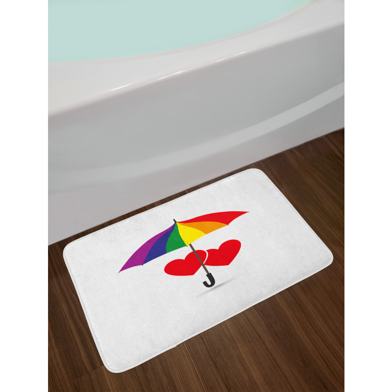 Hearts Umbrella Love Bath Mat