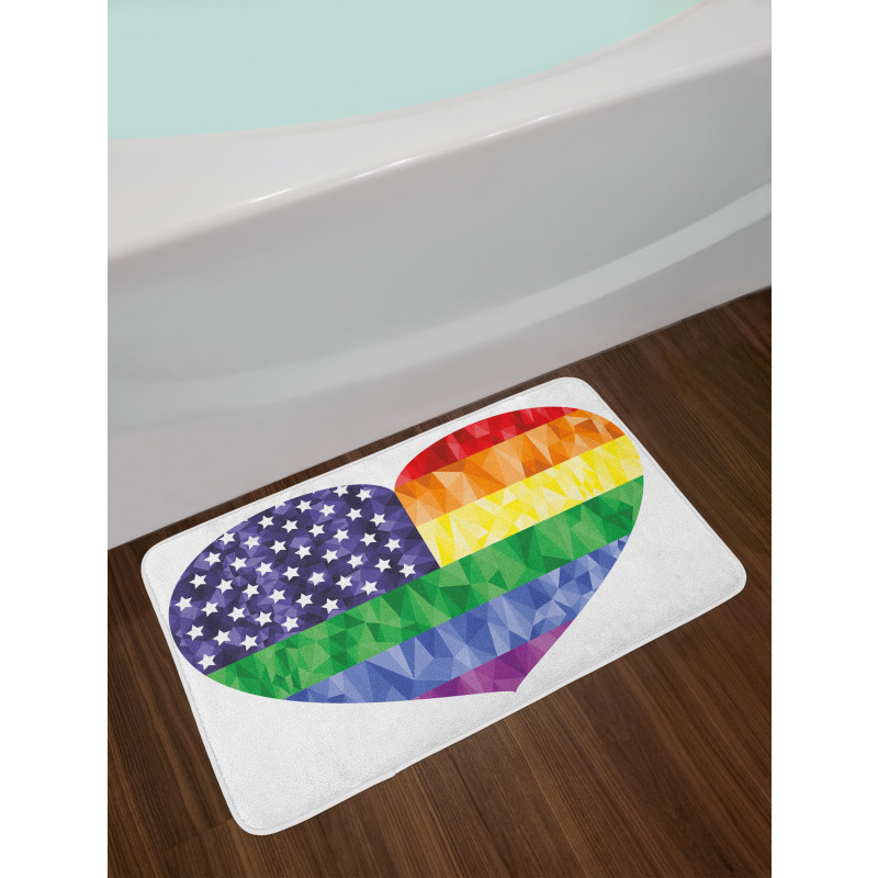 Heart Gay Flag Rainbow Art Bath Mat