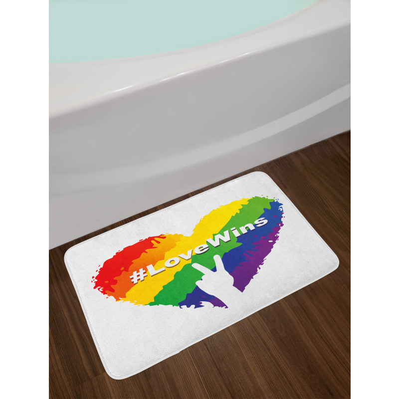 LGBT Colored Heart Bath Mat