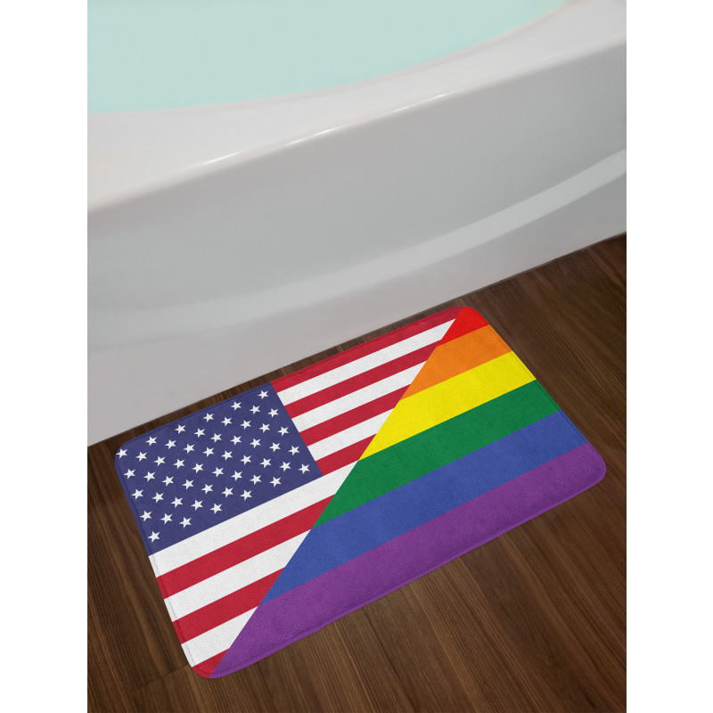 Flag USA Rainbow Colors Bath Mat