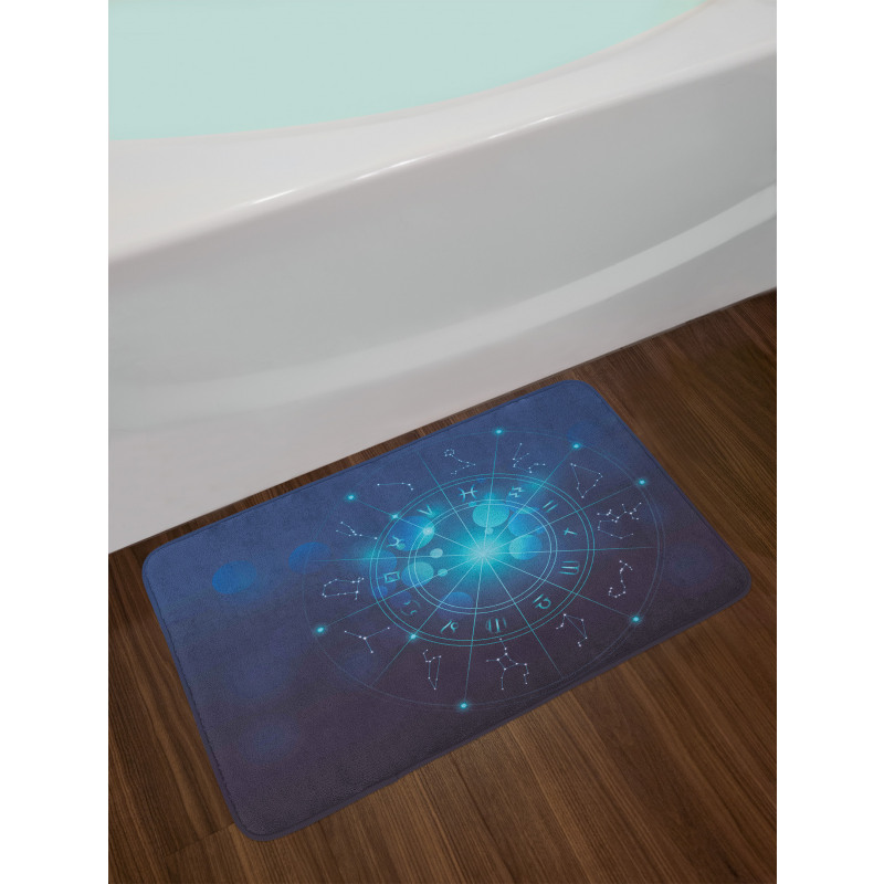 Zodiac Signs in Space Bath Mat