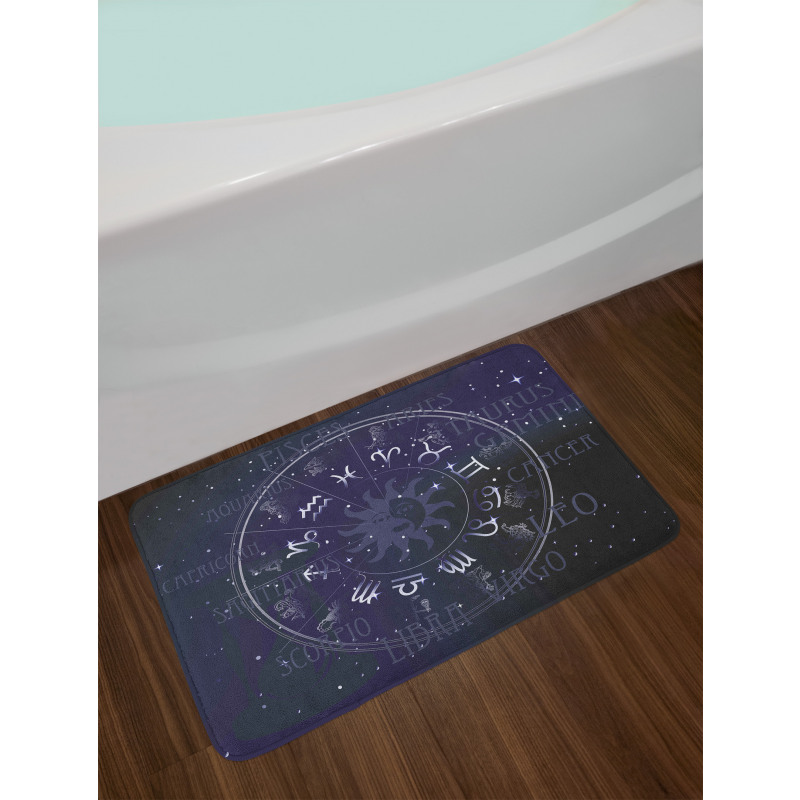 Zodiac Circle Wheel Bath Mat