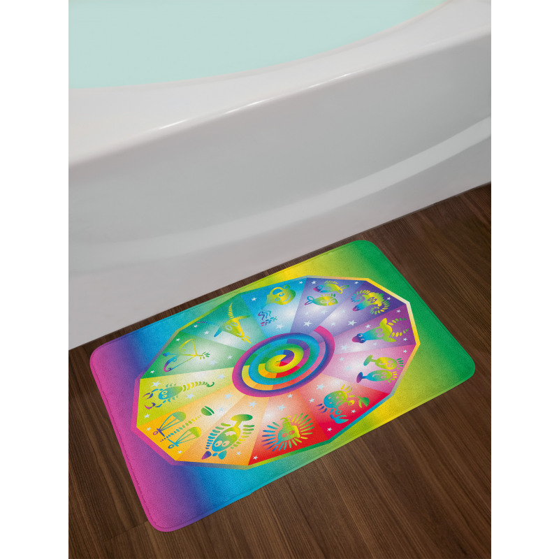 Hippie Style Zodiac Bath Mat