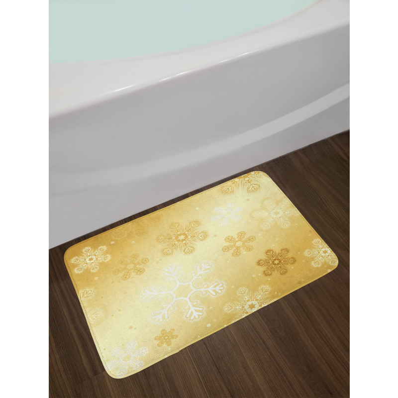 Snowflakes Noel Yule Bath Mat