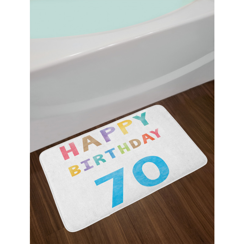 Abstract 70 Birthday Bath Mat