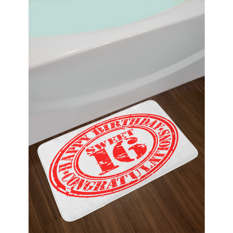 Rubber Stamp Greeting Bath Mat