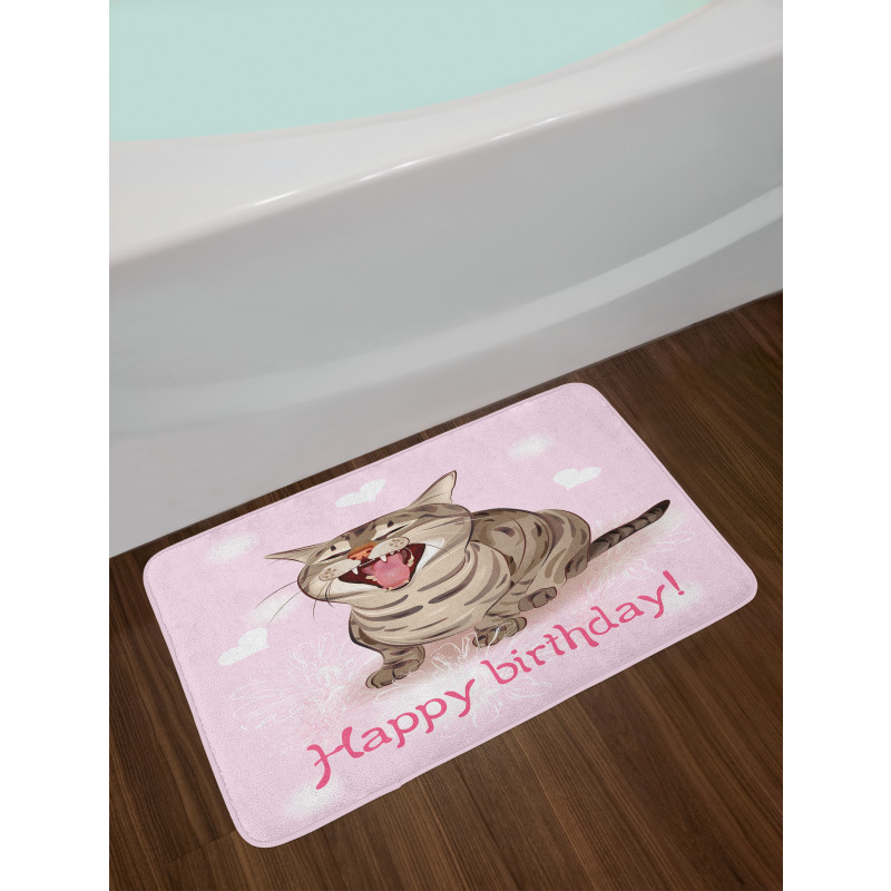 Funny Kitten Greeting Song Bath Mat