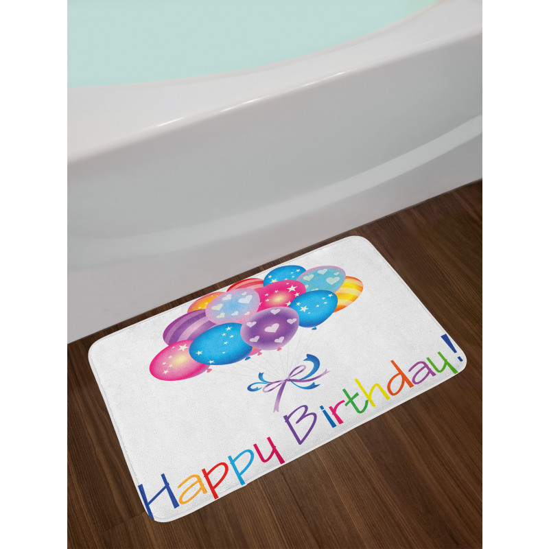 Balloon Bouquet Hearts Bath Mat