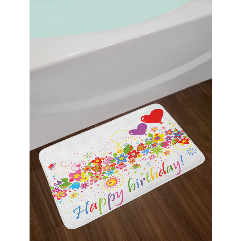 Colorful Meadow Flourish Bath Mat