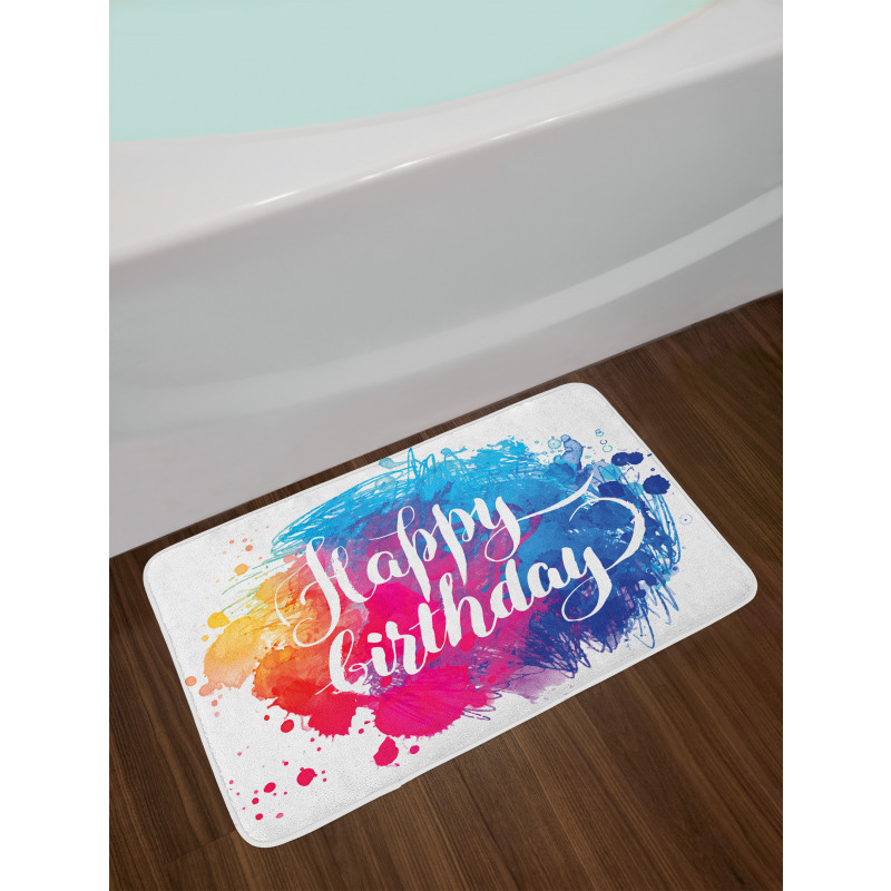 Birthday Message Colorful Bath Mat