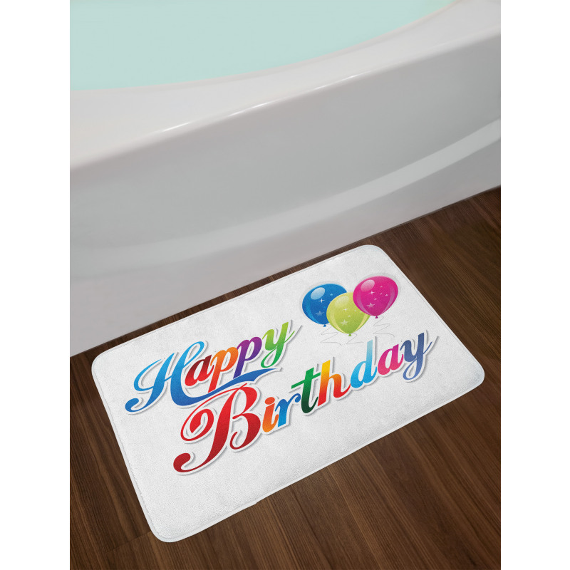 Modern Writing Balloon Bath Mat