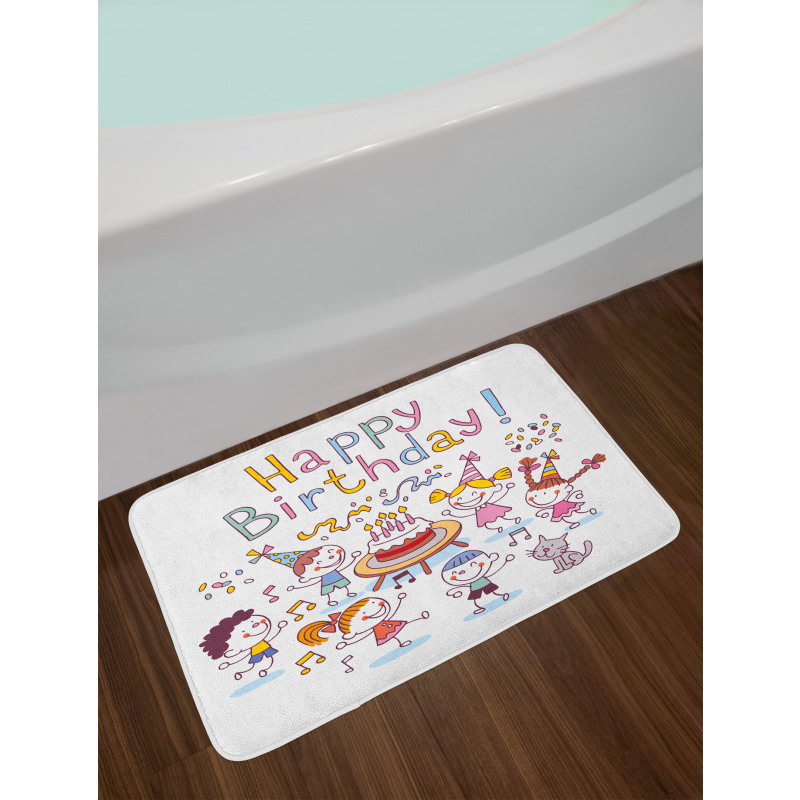 Kids Birthday Party Bath Mat