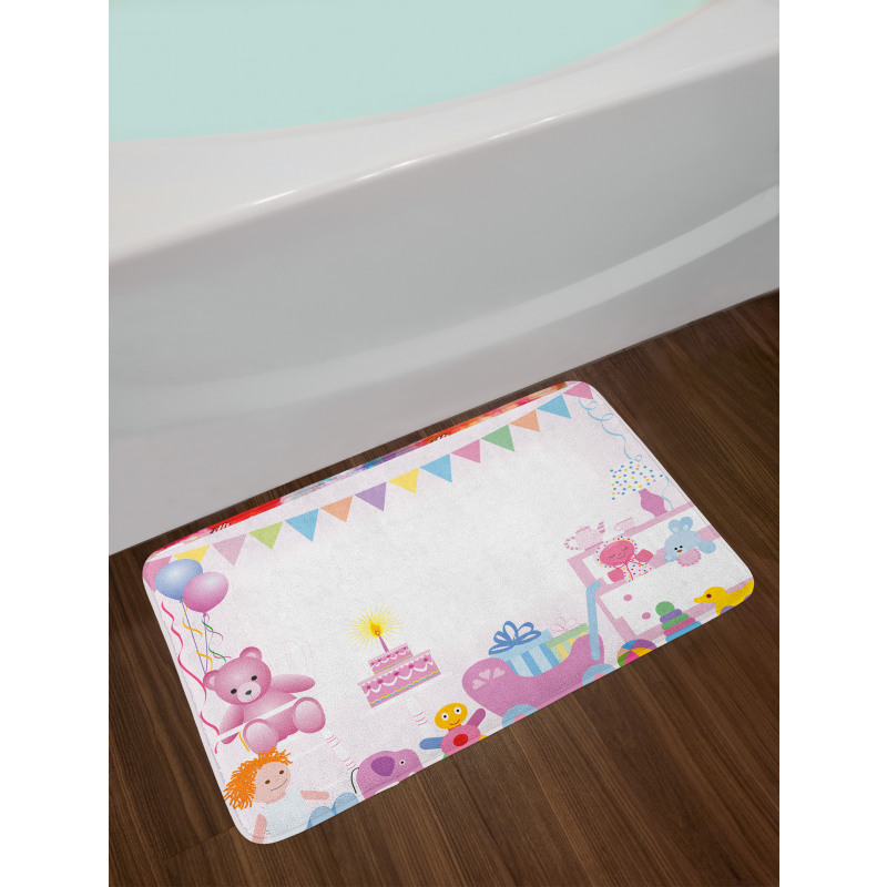 Baby Girl Birthday Bath Mat