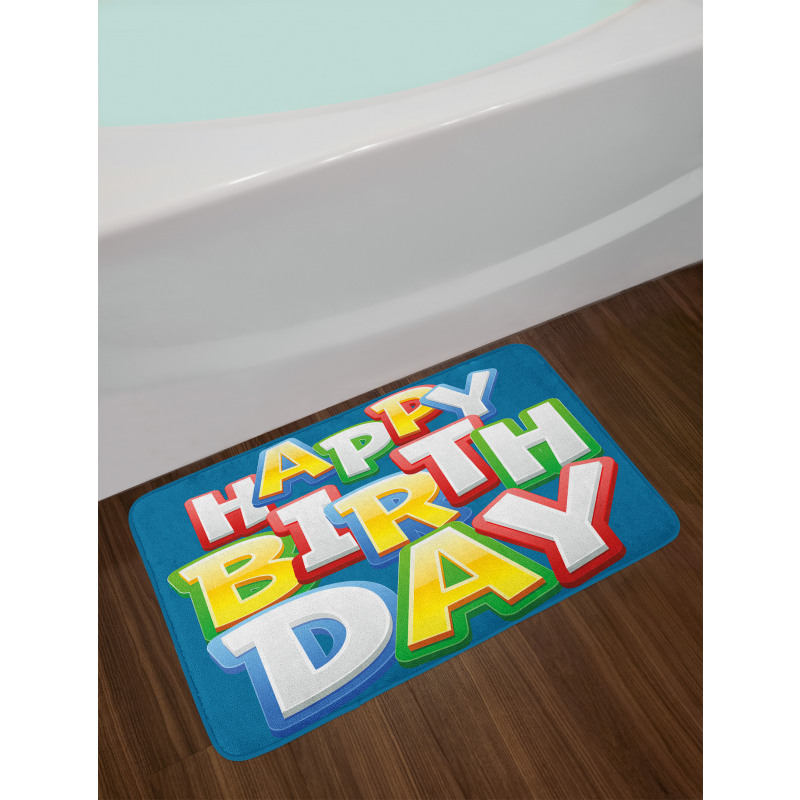 Birthday Lettering Bath Mat