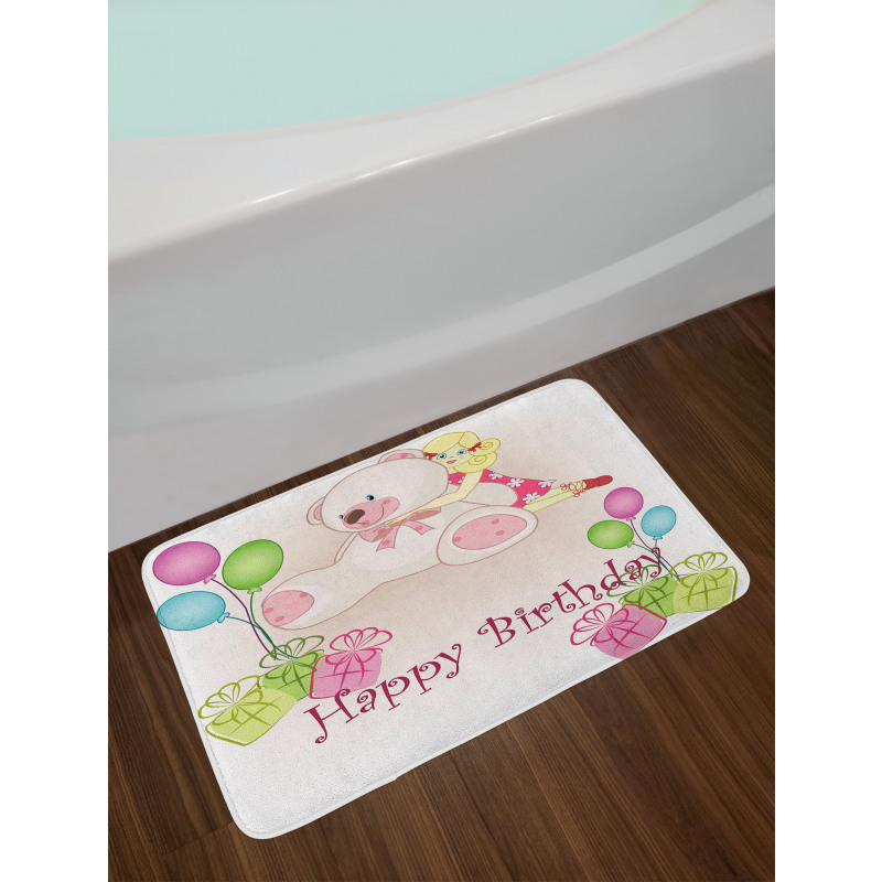 Girls Teddy Bears Bath Mat