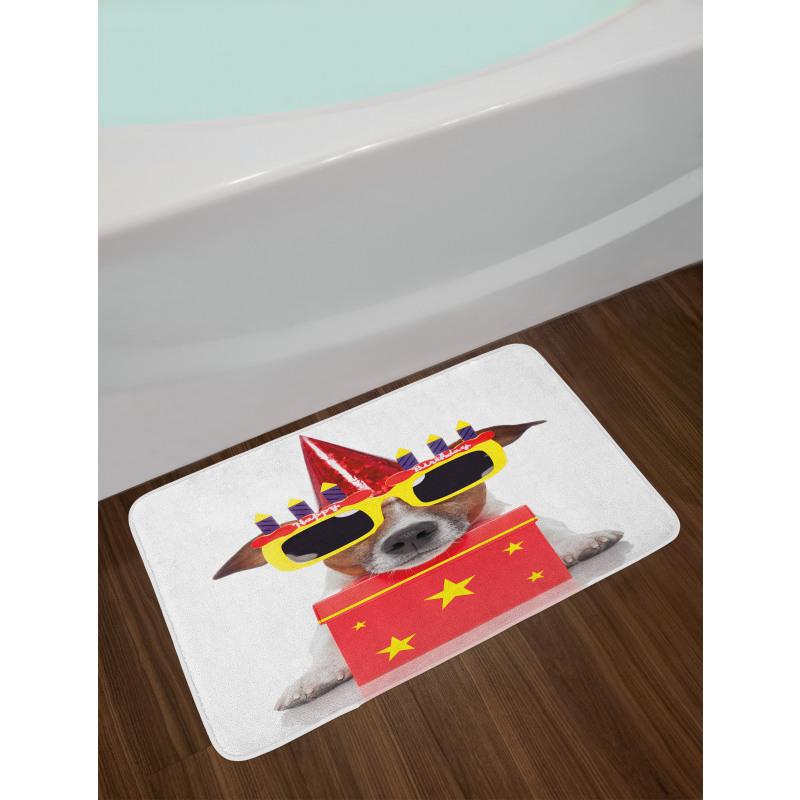 Party Dog Sunglasses Bath Mat