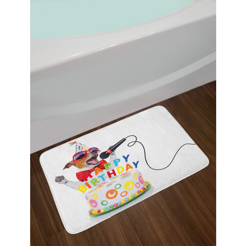 Birthday Music Dog Bath Mat