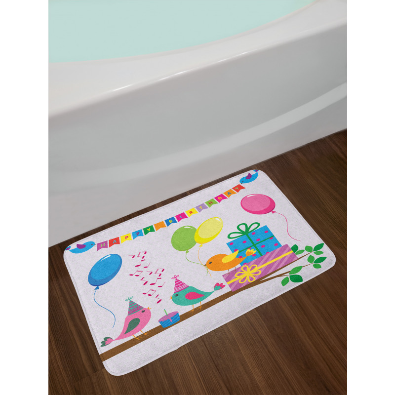 Song Birds Cones Bath Mat