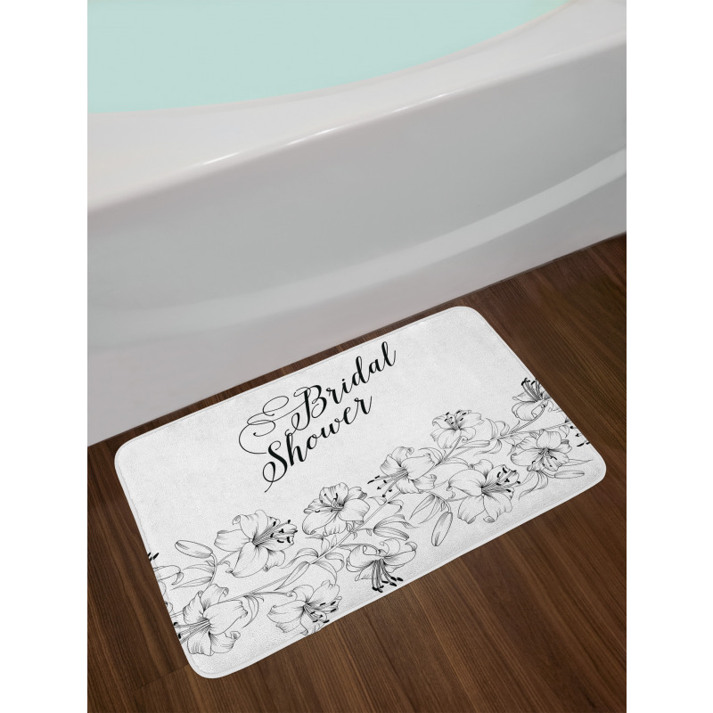 Bride Party Flowers Bath Mat