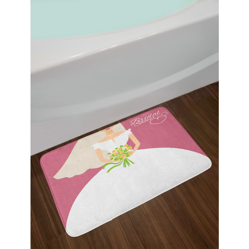 Bride in White Dress Bath Mat