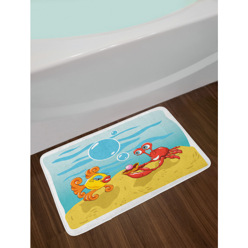 Fish Crab Cartoon Bath Mat