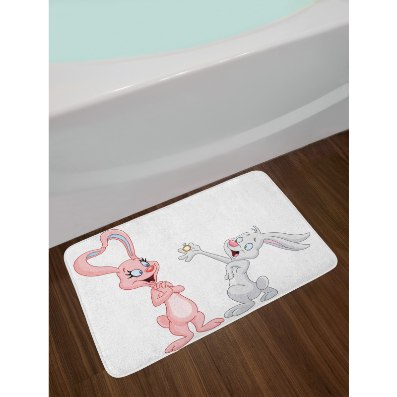 Rabbits Wedding Bath Mat