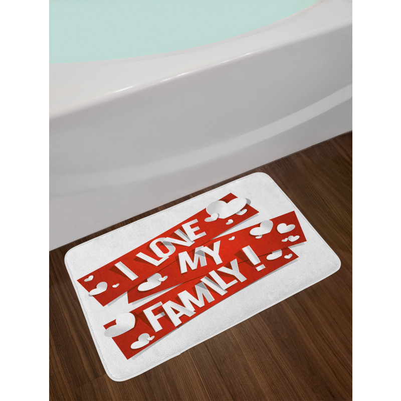 Family Love Heart Bath Mat