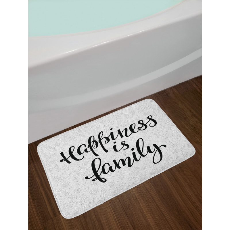 Happiness Phrase Bath Mat