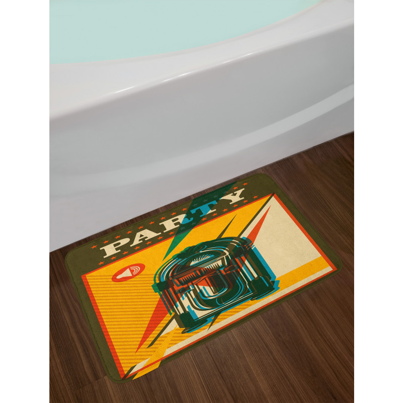 Retro Old Music Jukebox Bath Mat