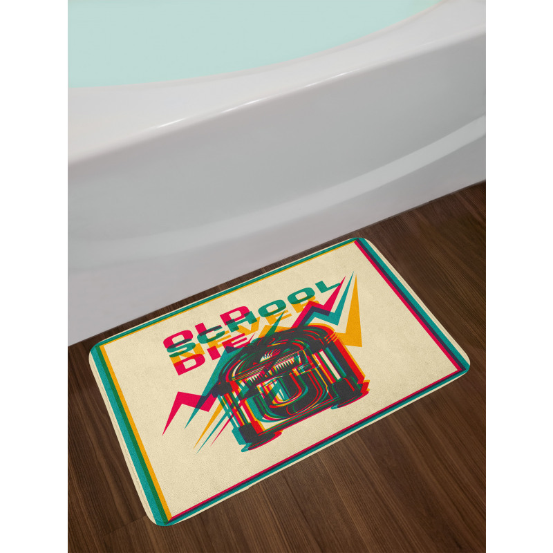 Antique Radio Words Bath Mat