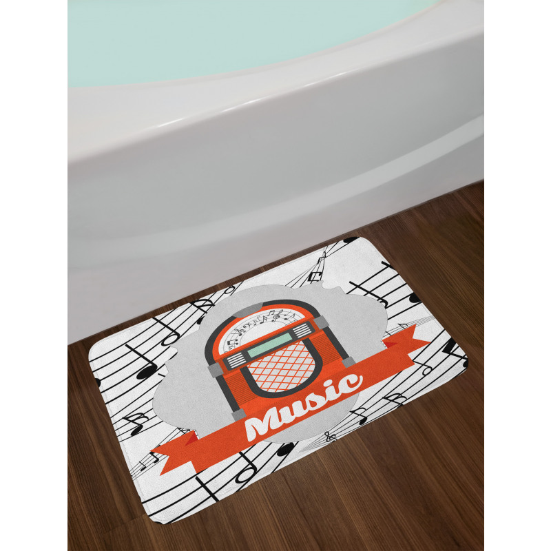 Retro Red Music Box Bath Mat