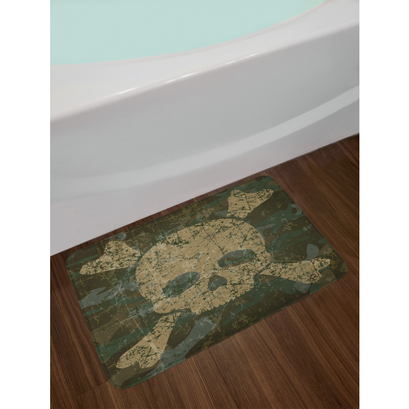 Rusty Aged Camo Design Bath Mat