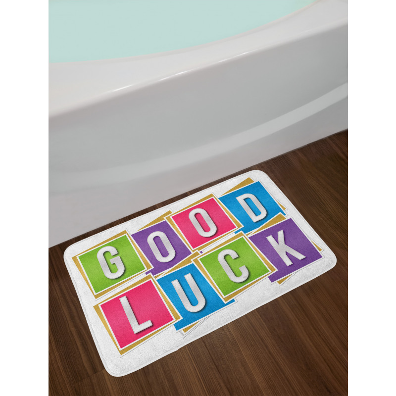 Blocks Letter Wish Bath Mat