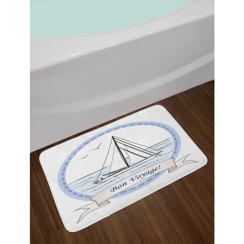 Yatch in Ocean Bath Mat